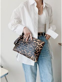 Leopard large Clutch Bag