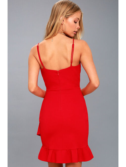 Lulus Sealed With a Kiss Red Bodycon Dress