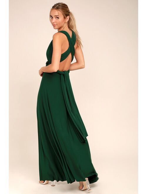 Lulus Tricks of the Trade Forest Green Maxi Dress