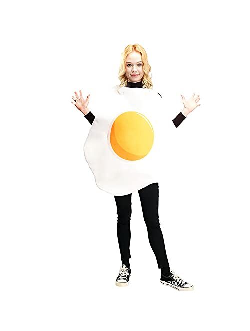 Ladies and Ments Fancy Dress Halloween Costume Fried Egg Bacon Couples Breakfast Food Matching Cosplay Clothing