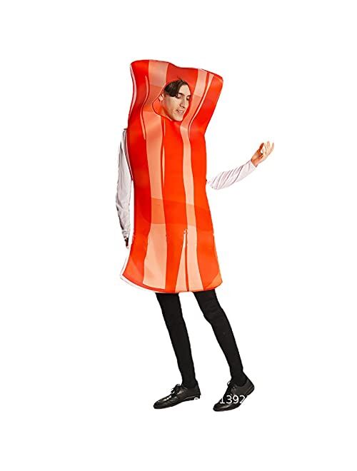 Ladies and Ments Fancy Dress Halloween Costume Fried Egg Bacon Couples Breakfast Food Matching Cosplay Clothing