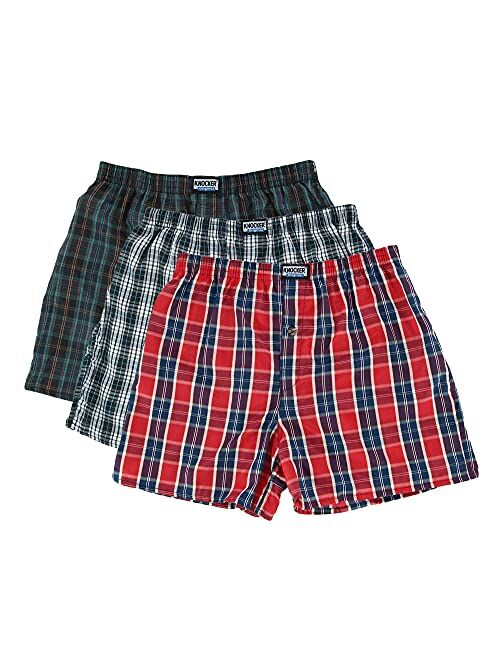 Knocker Men's 6 Plaid Boxer Shorts Underwear