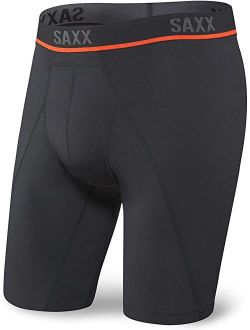 Men's Underwear HYPERDRIVE Performance Mens Underwear Longer Boxer Briefs with Built-In BallPark Pouch Support