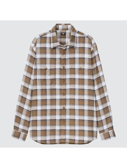 Uniqlo MEN FLANNEL CHECKED LONG-SLEEVE SHIRT