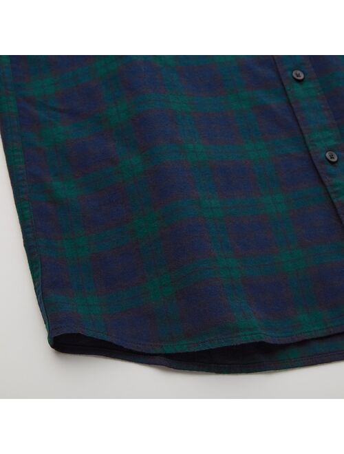 Uniqlo MEN FLANNEL CHECKED LONG-SLEEVE SHIRT (ONLINE EXCLUSIVE)