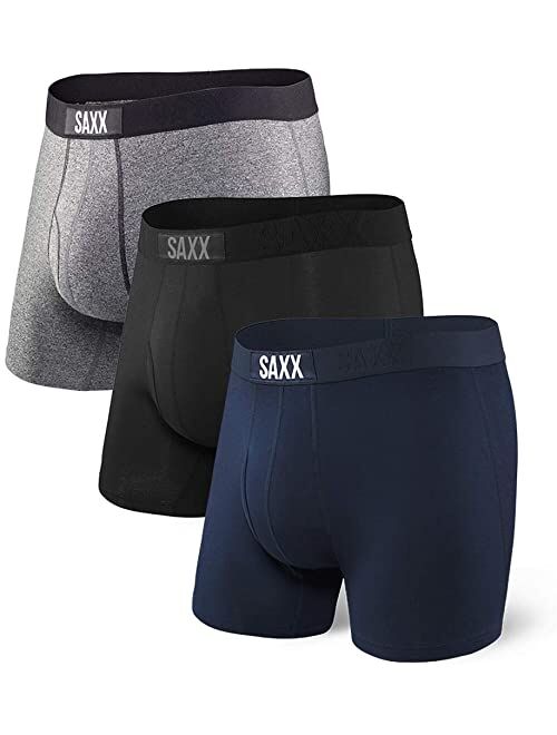 Saxx Underwear Men's Boxer Briefs Platinum Mens Underwear Boxer Briefs with Fly and Built-in Ballpark Pouch Support Underwear