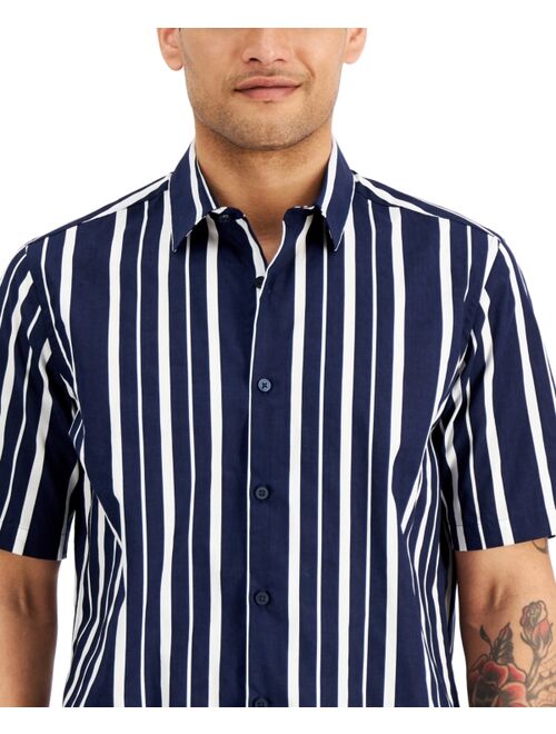 Alfani Men's Vertical Striped Shirt, Created for Macy's