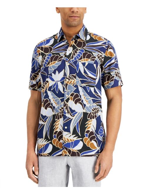 Tasso Elba Men's Leaf-Print Shirt, Created for Macy's