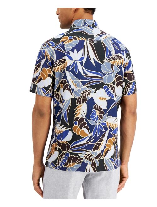 Tasso Elba Men's Leaf-Print Shirt, Created for Macy's