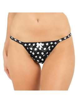 Women's Polkadot Tanga Bikini Briefs Satin Panties