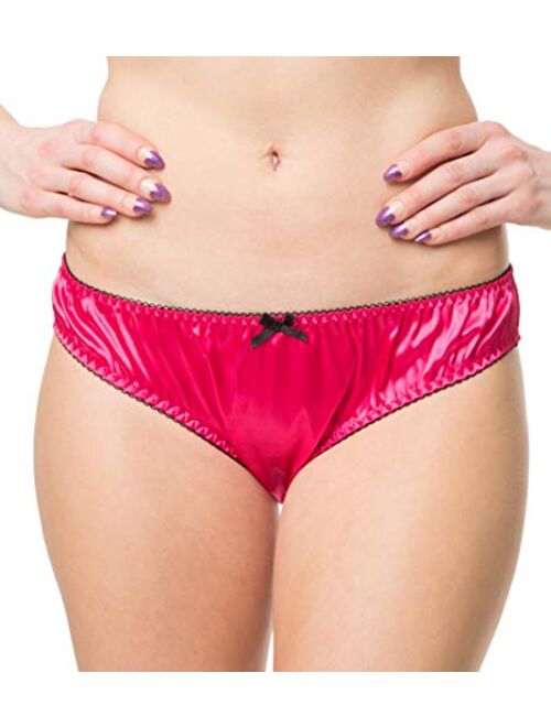 Satini Women's Lingerie Frilly Bikini Briefs Knickers Satin Panties