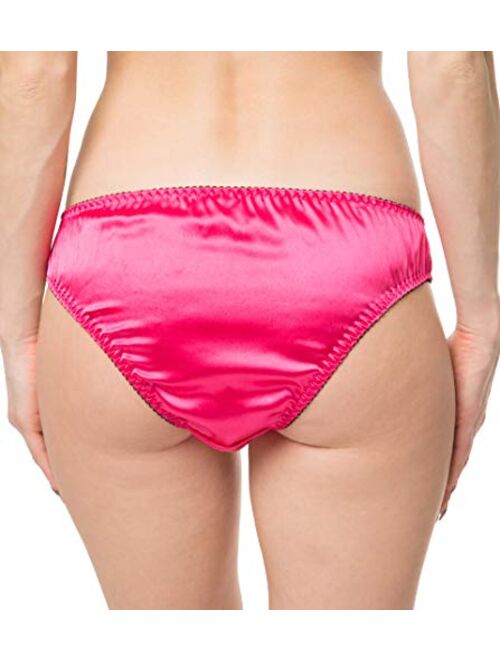 Satini Women's Lingerie Frilly Bikini Briefs Knickers Satin Panties