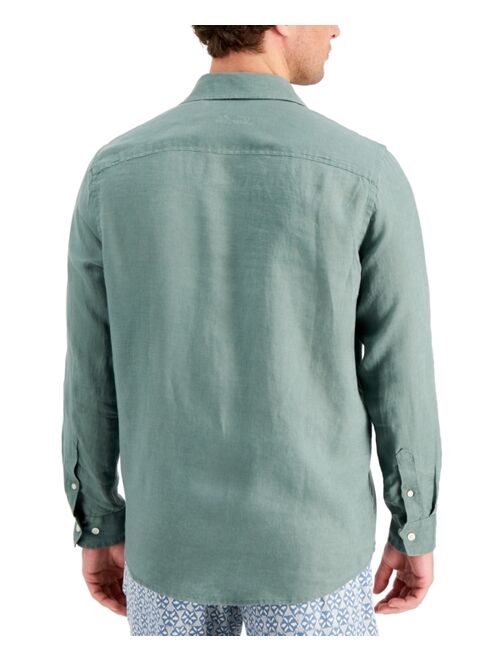 Tasso Elba Men's Regular-Fit Solid Linen Shirt, Created for Macy's