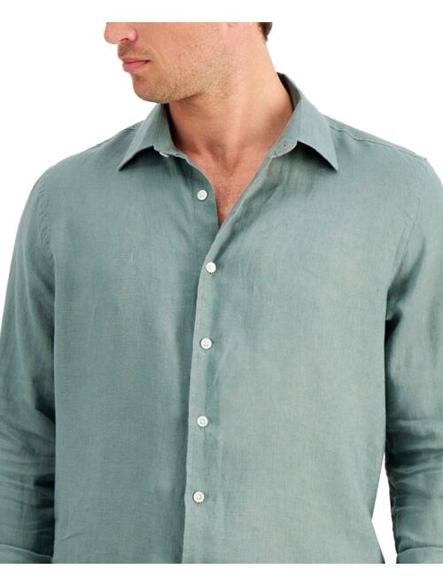 Tasso Elba Men's Regular-Fit Solid Linen Shirt, Created for Macy's