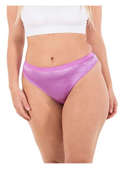 Barbra Sexy Satin Thong Panties S to Plus Size Thongs for Women Underwear 6 Pack