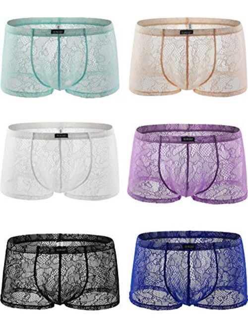 Buy IKINGSKY iKingksy Men's Sexy Boxer Briefs Soft Low Rise Pouch ...