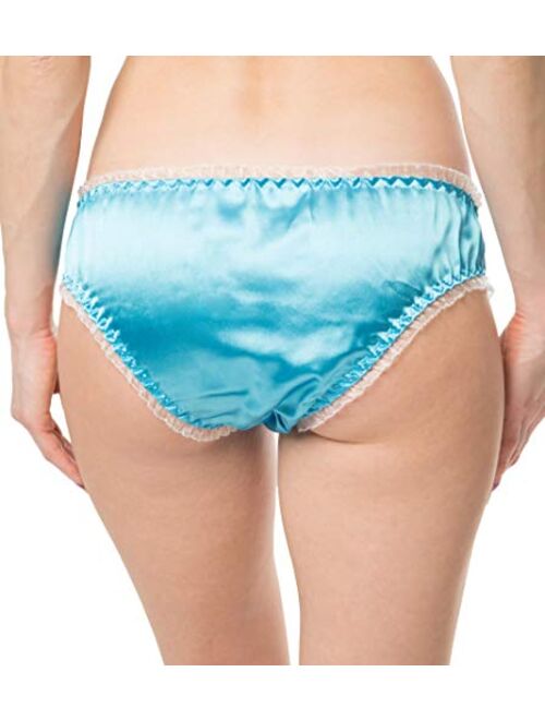 Satini Women's Tanga Bikini Lingerie Briefs Panties Satin Knickers
