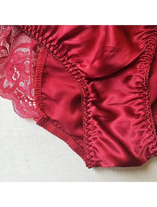 BenU Women's Sexy Lingerie Lace Silk String Briefs Lace Bikini Satin Panties