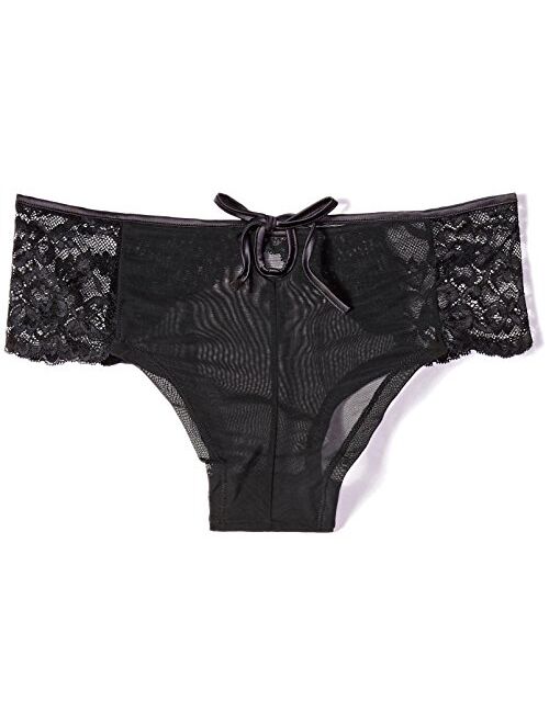 Amazon Brand - Mae Women's Lace and Satin Hipster Underwear, 2 Pack