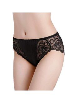 BenU Women's Lace Satin Bikini Silk String Panties Sexy Lingerie Hipster See Through Briefs