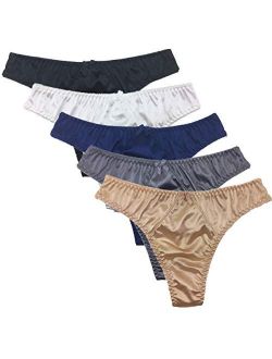 Colorful Star 5 Pack Women's Sexy Satin G-String Panties