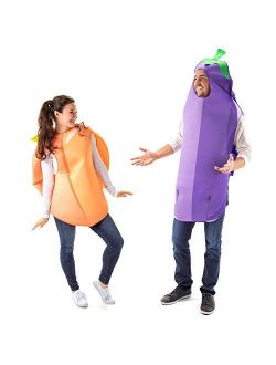 Peach   Eggplant Emoji Couples Halloween Costume - Funny Food Adult Unisex