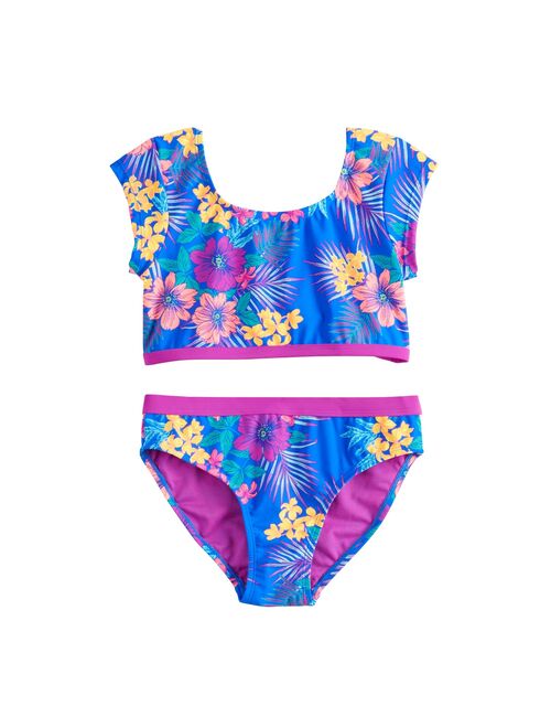 Girls 7-16 SO® Surf Island Floral Print Front Bow Bikini and Bottoms Swimsuit Set