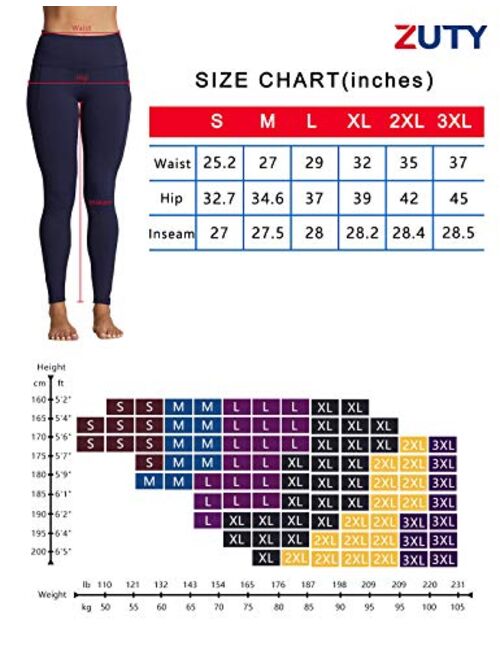 ZUTY Fleece Lined Leggings Women Winter Thermal Insulated Leggings with Pockets High Waisted Workout Yoga Pants