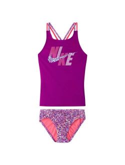 Girls 7-16 Nike Pixel Party Spiderback Tankini & Bottoms Swimsuit Set