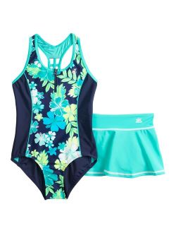 Girls 7-20 ZeroXposur Tutti Fruitti One-Piece & Cover-Up Skirt Swimsuit Set