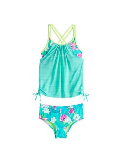 Girls 7-16 ZeroXposur Moonflower Tankini Top & Bottoms Swimsuit Set
