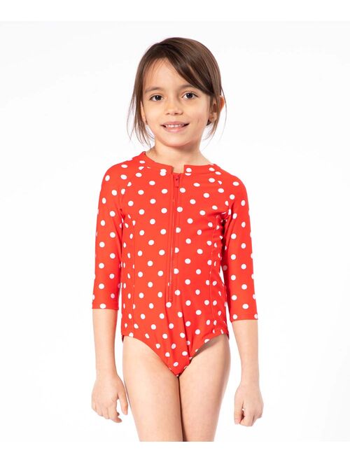 Marina West Red & White Polka Dot One-Piece Rashguard - Toddler & Girls