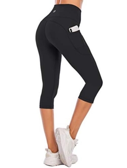 Steppe Naked Feeling High Waisted Yoga Pants Women's Workout Capris Leggings with Pockets