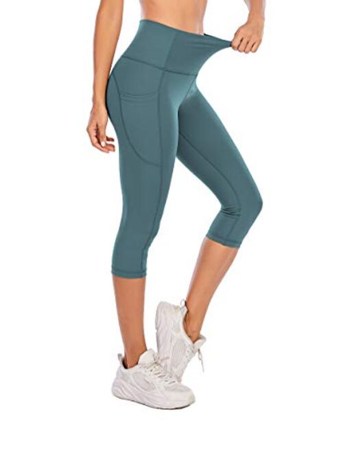 Steppe Naked Feeling High Waisted Yoga Pants Women's Workout Capris Leggings with Pockets 