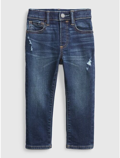 GAP Toddler Elasticized Pull-On Slim Taper Destructed Jeans with Washwell™