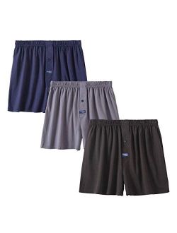 Men's Boxer Short 3-Pack Bamboo Boxers for Men Classic Relaxed Fit Stretch Short