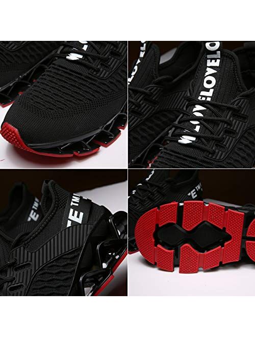 Chopben Men's Running Shoes Blade Non Slip Fashion Sneakers Breathable Mesh Soft Sole Casual Athletic Walking Shoes