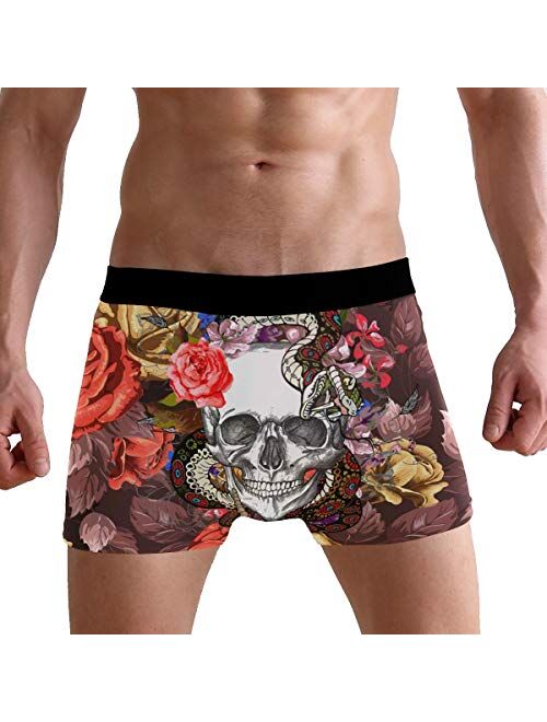 ALAZA Boxer Briefs Graphic Men Underwear Short Leg Polyester Spandex Small