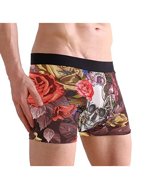 ALAZA Boxer Briefs Graphic Men Underwear Short Leg Polyester Spandex Small