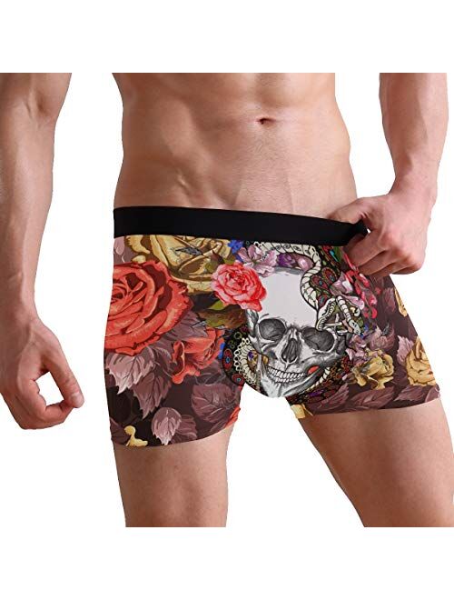 ALAZA Boxer Briefs Graphic Men Underwear Short Leg Polyester Spandex Small