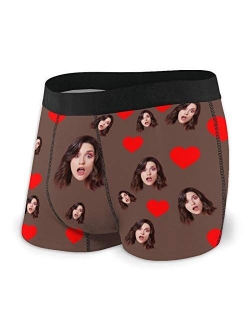 Custom Funny Boxer Briefs with Wife's Face Customized Print Underwear for Men