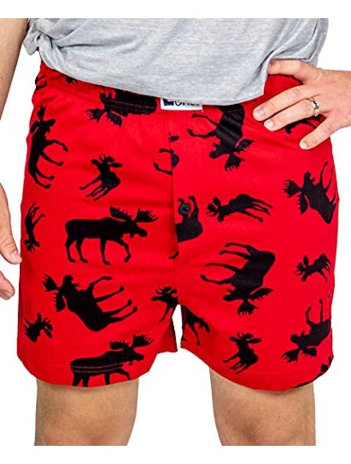 Lazy One Funny Boxers, Novelty Boxer Shorts, Humorous Underwear, Gag Gifts for Men, Moose Designs