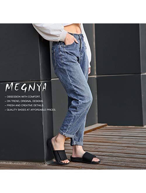 MEGNYA Orthopedic Slides Sandals for Women, Comfortable Plantar Fasciitis Sandals for Flat Feet, High Arch Support Walking Sandals with Adjustable Straps