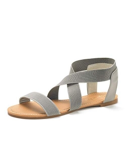 Women's Elatica Elastic Ankle Strap Flat Sandals