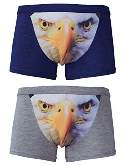 sandbank Men's Sexy Funny 3D Eagle Print Lingerie Boxer Briefs Underwear Panties