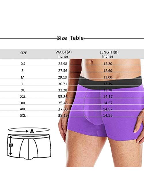 Customized Face Underwear for Men Personalized Add Name on Boxer Briefs White