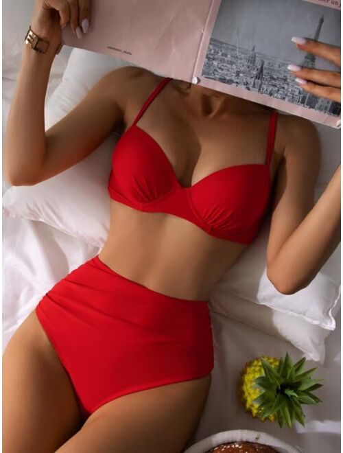 Shein Push Up High Waisted Bikini Swimsuit