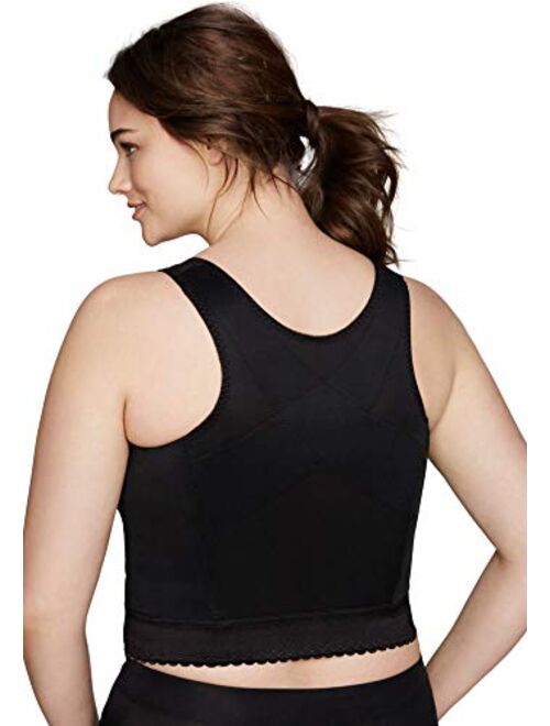 Comfort Choice Women's Plus Size Front-Close Longline Wireless Posture Bra