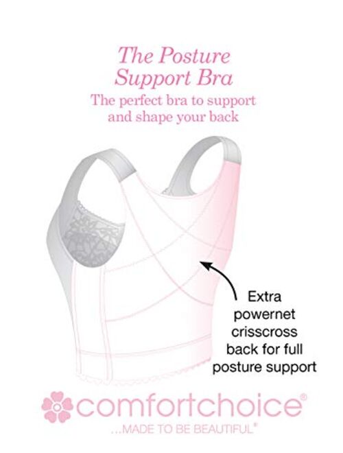 Comfort Choice Women's Plus Size Front-Close Longline Wireless Posture Bra
