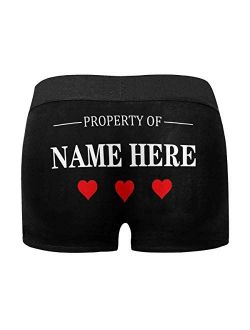 Custom Men's Boxer Briefs, Personalized Property of Name Underwear, Funny Gift for Men